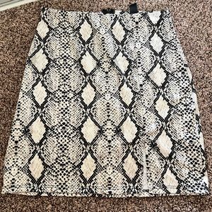 Silk snake skin mini skirt